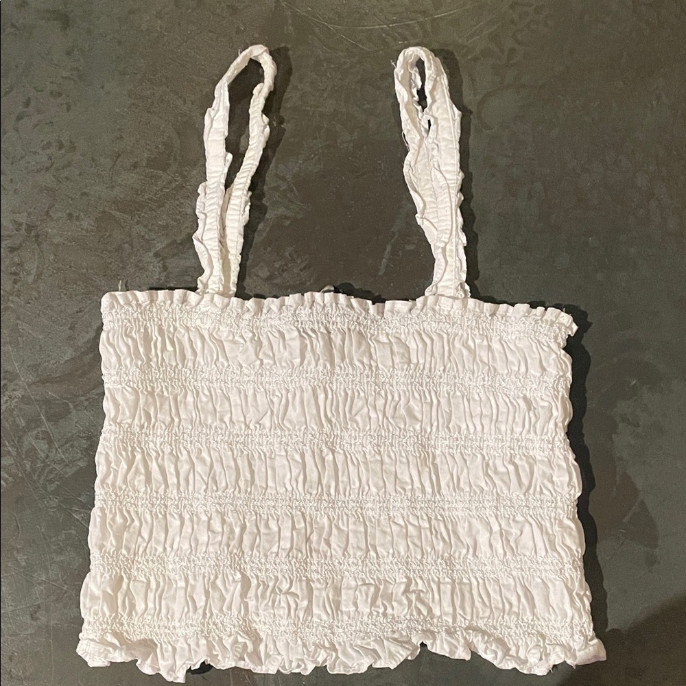 French Connection White Smocked Camisole - Picture 3 of 3